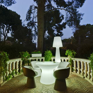 Garden and outdoor tables with light