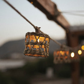 Outdoor String Lights 26 Ft Jute Rope Solar Or Plug-In – Alba