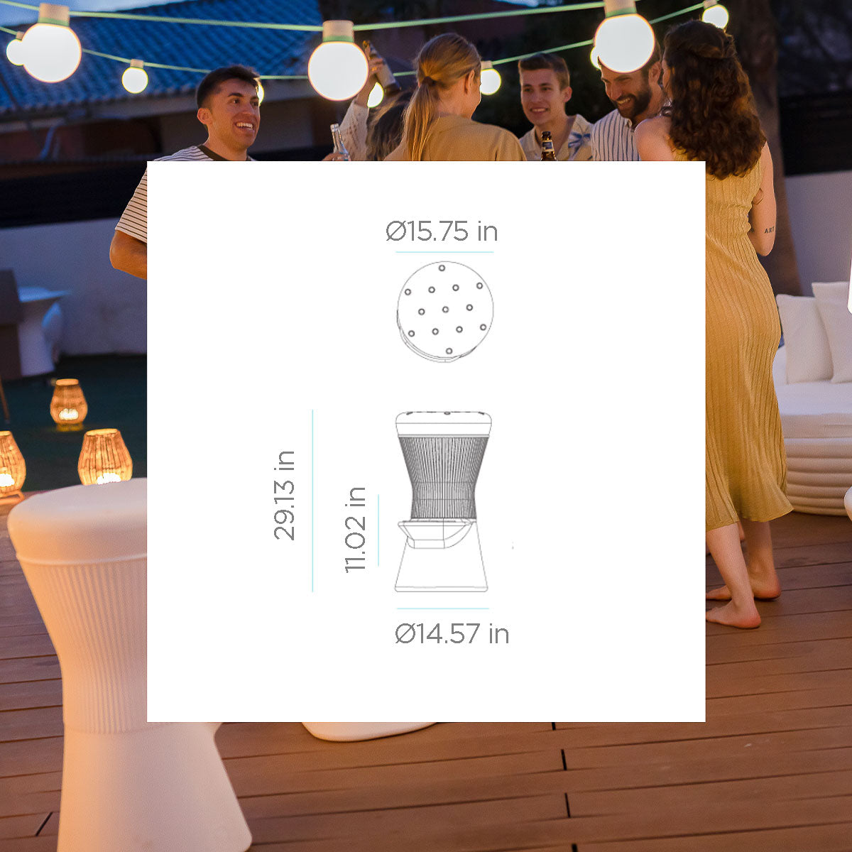 Solar Led Stools Outdoor Bar Stool With LED Light Solar – Corfu – Newgarden Shop USA