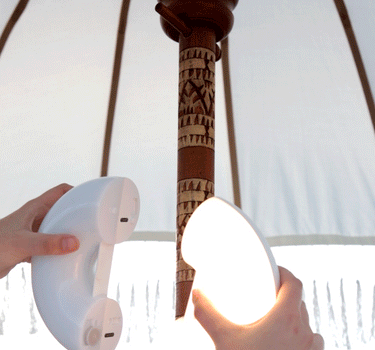 Special rechargeable portable bulb for parasol and parasol, LIMA